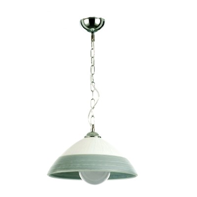  Κρεμαστό φωτιστικό από ασημί γυαλί 1XE27 D:35cm (4409-Α-Ασημί)