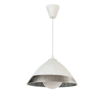  Κρεμαστό φωτιστικό από ασημί γυαλί 1XE27 D:30cm (4409-Β-Ασημί)