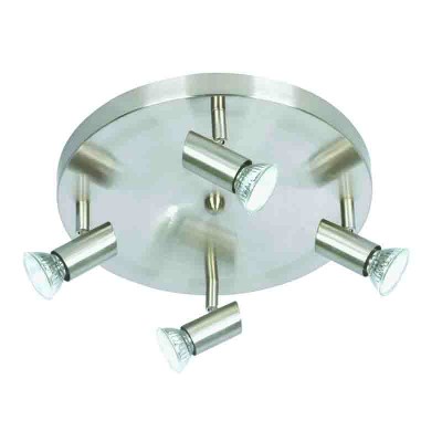  Επιτοίχιο σποτ από μέταλλο σε νίκελ ματ απόχρωση 4XGU10 D:30cm (9075-4Φ-Νίκελ Ματ)