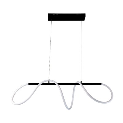 Κρεμαστό φωτιστικό από μαύρο μέταλλο και σωλήνα σιλικόνης