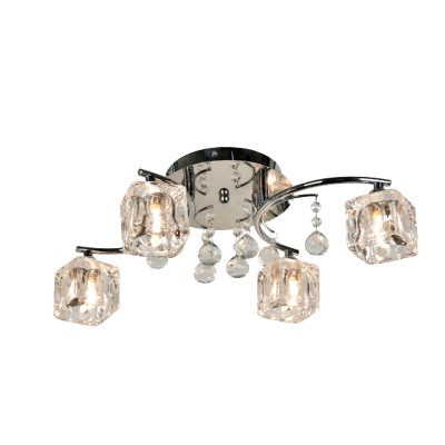 Φωτιστικό οροφής από  μέταλλο και κρύσταλλα  Φωτιστικό οροφής από  μέταλλο και κρύσταλλα