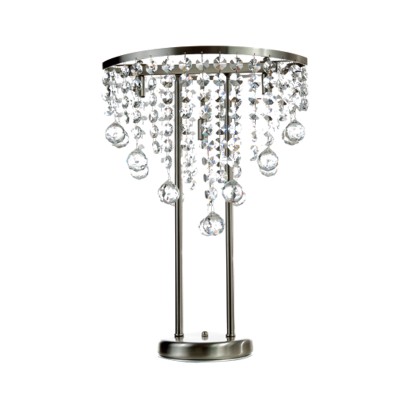  Επιτραπέζιο φωτιστικό από χρώμιο μέταλλο και διάφανα κρύσταλλα 3XG9 D:52cm (3360)