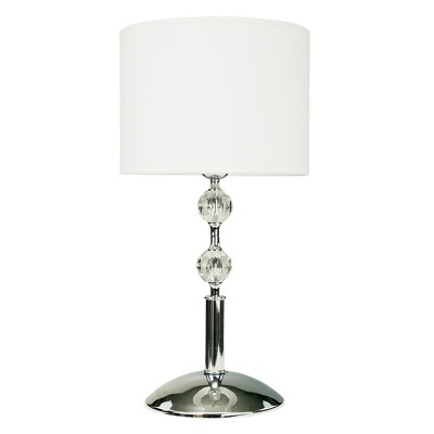 Επιτραπέζιο φωτιστικό από χρώμιο μέταλλο κρύσταλλο και υφασμάτινο καπέλο 1XE27 D:59cm (3422-Χρώμιο)  Επιτραπέζιο φωτιστικό από χρώμιο μέταλλο κρύσταλλο και υφασμάτινο καπέλο 1XE27 D:59cm (3422-Χρώμιο)