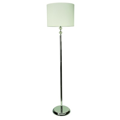  Επιδαπέδιο φωτιστικό από χρώμιο μέταλλο κρύσταλλο και υφασμάτινο καπέλο 1XE27 D:177cm 