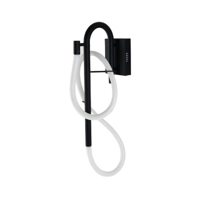 Επιτοίχιο φωτιστικό LED 25W 3000K από μαύρο μέταλλο και σωλήνα σιλικόνης D:65cm (43010)