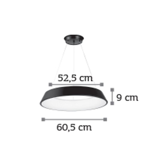 Κρεμαστό Φωτιστικό LED 50W 4000K ΜΑΥΡΟ