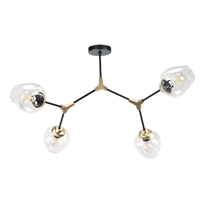 Φωτιστικό Οροφής Ε27 Γυαλί 4Φ ΧΡΥΣΑΦΙ