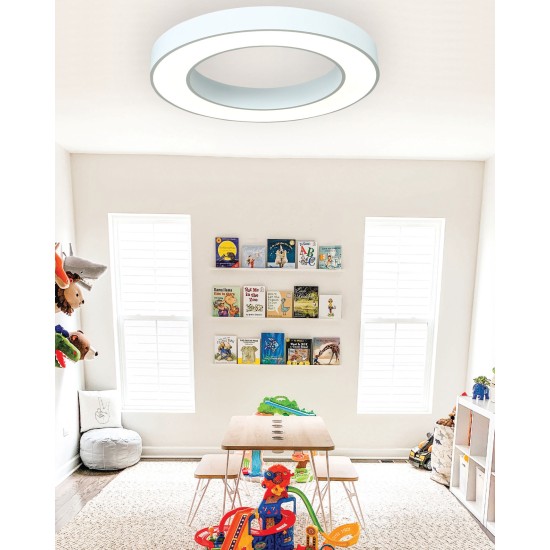 Κρεμαστό φωτιστικό LED 40W 4000K σε λευκή απόχρωση D:60cm (6171-60-WH)