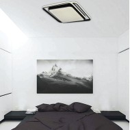Πλαφονιέρα οροφής LED 60W 4000K από αλουμίνιο σε μαύρη απόχρωση D:43cm (42171-Μαύρο)
