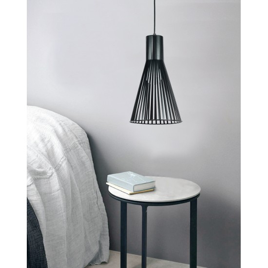  Κρεμαστό φωτιστικό από λευκό μέταλλο 1XE27 D:30cm (4347-Α-WH)