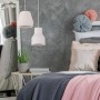 Κρεμαστό φωτιστικό λευκό από γύψο 1XE27 D:22,5cm (4513)