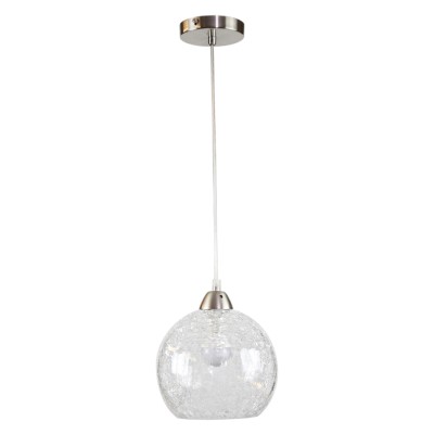  Κρεμαστό φωτιστικό από διάφανο κρακελέ γυαλί 