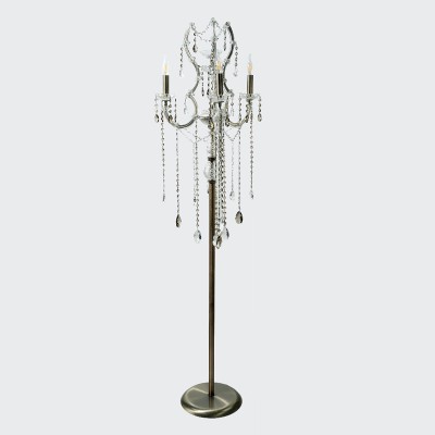  Επιδαπέδιο φωτιστικό από οξυντέ μέταλλο γυαλί και κρύσταλλα 3XE14 D:170cm (45351-Οξυντέ)