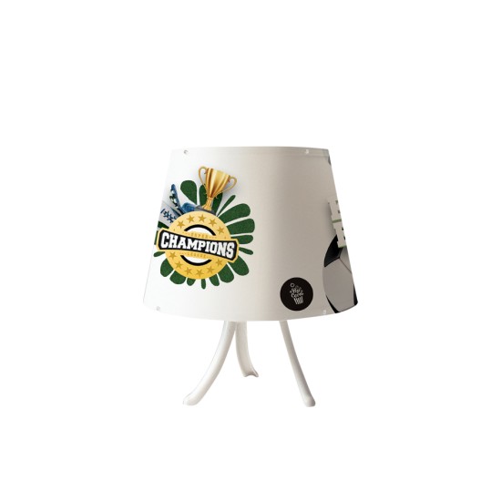 Παιδικό επιτραπέζιο φωτιστικό από λευκό μέταλλο και καπέλο D:30cm (3026)