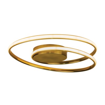 Πλαφονιέρα οροφής LED 36W 3000K από αλουμίνιο σε χρυσαφί απόχρωση D:45cm (42028-GL)