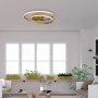 Πλαφονιέρα οροφής LED 36W 3000K από αλουμίνιο σε χρυσαφί απόχρωση D:45cm (42028-GL)