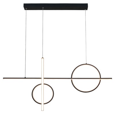 Κρεμαστό φωτιστικό LED 55W 3000K σε μαύρη απόχρωση D:100cm (6043)