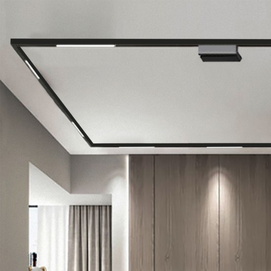Φωτιστικό LED 12W 3000K για μαγνητική ράγα σε μαύρη απόχρωση D:30cmX4,3cm (T01701-BL)