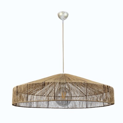 Κρεμαστό φωτιστικό καφέ από σχοινί 1XE27 D:70cm (4029-Α)  Κρεμαστό φωτιστικό καφέ από σχοινί 1XE27 D:70cm (4029-Α)