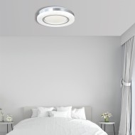  Πλαφονιέρα οροφής LED 36W 3CCT από λευκό και ασημί ακρυλικό D:32cm (42016-C)