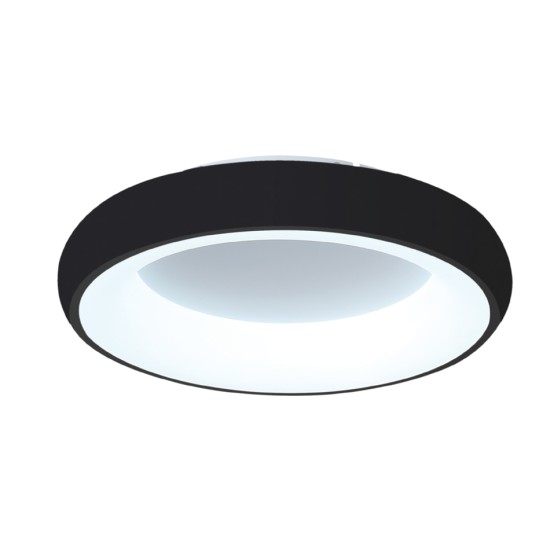  Πλαφονιέρα οροφής LED 54W 3CCT από μαύρο και λευκό ακρυλικό D:40cm (42020-B-Bla