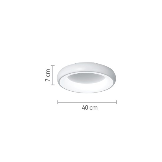  Πλαφονιέρα οροφής LED 54W 3CCT από λευκό ακρυλικό D:40cm (42020-B-White)