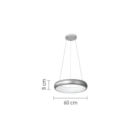  Κρεμαστό φωτιστικό LED 110W 3CCT από χρυσαφί και λευκό ακρυλικό D:60cm (42024-A-Golden)