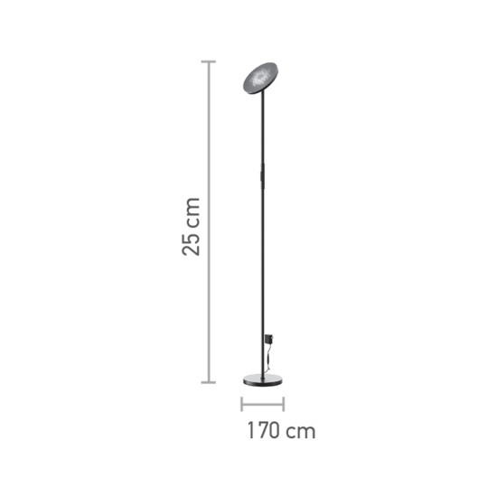  Επιδαπέδιο φωτιστικό LED 24W RGB+CCT with controller από μαύρο μέταλλο και ακρυλικό D:170cm (45023)