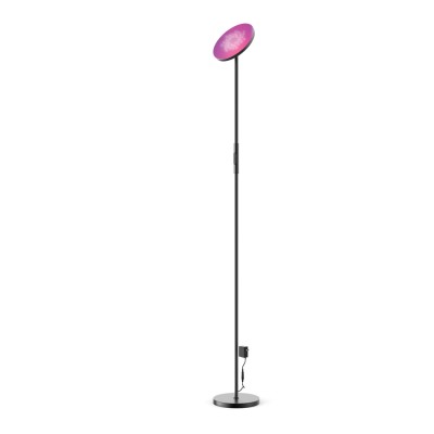  Επιδαπέδιο φωτιστικό LED 24W RGB+CCT with controller από μαύρο μέταλλο και ακρυλικό D:170cm (45023)