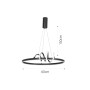 Κρεμαστό φωτιστικό LED 44W 3CCT (by switch on base) σε μαύρο χρώμα D:60cm (6076-BL)