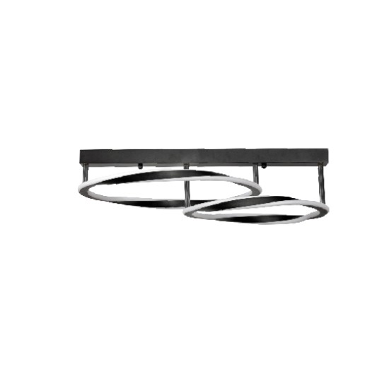 Κρεμαστό φωτιστικό LED 90W 3CCT (by switch on base) σε μαύρο χρώμα D:70cm (6078-BL)
