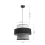  Μονόφωτο καπέλο ψάθα-ύφασμα 1XE27 D:30cmX25cm (4044)
