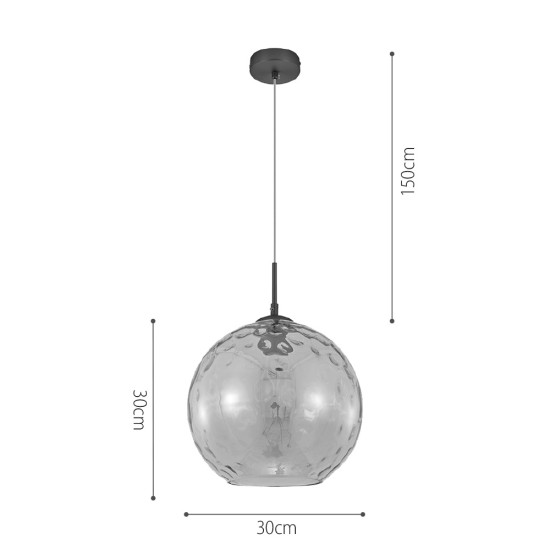 Κρεμαστό φωτιστικό από μελί γυαλί 1XE27 D:30cm (4039-A-Amber)