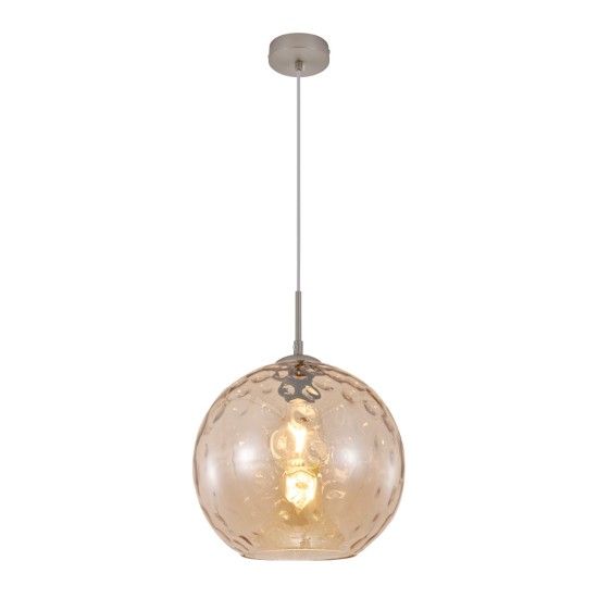 Κρεμαστό φωτιστικό από μελί γυαλί 1XE27 D:30cm (4039-A-Amber)