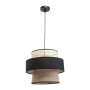  Μονόφωτο καπέλο ψάθα-ύφασμα 1XE27 D:30cmX25cm (4044)
