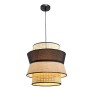  Μονόφωτο καπέλο ψάθα-ύφασμα 1XE27 D:30cmX25cm (4045)