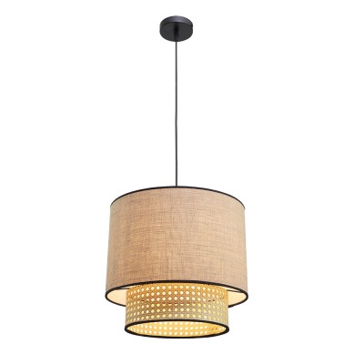 Μονόφωτο καπέλο ψάθα-ύφασμα 1XE27 D:30cmX25cm (4046)  Μονόφωτο καπέλο ψάθα-ύφασμα 1XE27 D:30cmX25cm (4046)