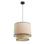  Μονόφωτο καπέλο ψάθα-ύφασμα 1XE27 D:30cmX25cm (4046)
