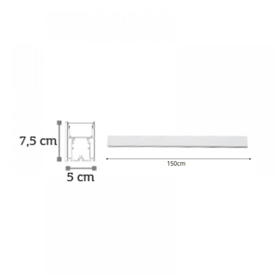 Κρεμαστό φωτιστικό LED 50W 3CCT (By Switch) από αλουμίνιο σε λευκή απόχρωση D:150cm (6072-150-WH)