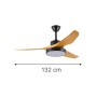 Nitinat 25W 3CCT LED Fan Light in Black with Wooden Color