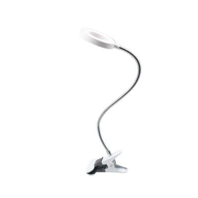 Φωτιστικό για διάβασμα  LED 7W 3CCT (by switch) με κλίπ σε λευκό χρώμα D:38cm (3044-WH)