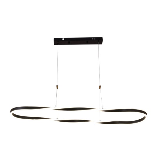 Κρεμαστό φωτιστικό LED 76W 3CCT (by switch on base) σε μαύρο χρώμα D:100cm (6077-BL)