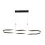Κρεμαστό φωτιστικό LED 76W 3CCT (by switch on base) σε μαύρο χρώμα D:100cm (6077-BL)