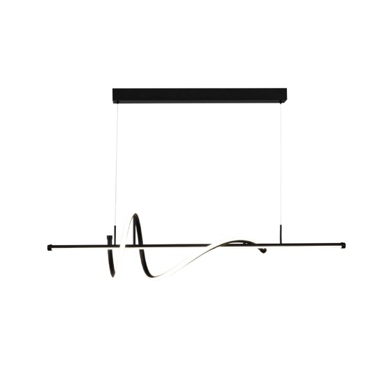Kρεμαστό φωτιστικό LED 40W 3CCT (by switch on base) σε μαύρο χρώμα D:120cm (6083-BL)
