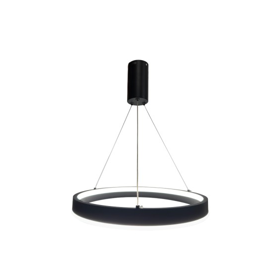 Κρεμαστό φωτιστικό LED 60W 3CCT (by switch on base) σε μαύρο χρώμα D:60cm (6090-BL)