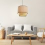  Μονόφωτο καπέλο ψάθα-ύφασμα 1XE27 D:30cmX25cm (4046)