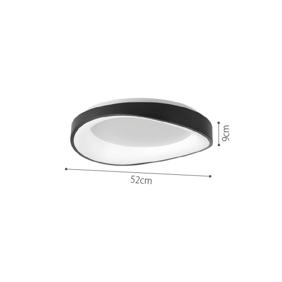 Πλαφονιέρα οροφής LED 72W 3CCT από μαύρο μέταλλο και λευκό ακρυλικό D:45cm (42033-Black)