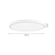 Πλαφονιέρα οροφής LED 150W 3CCT (by switch on base) λευκό μέταλλο , ακρυλικό D:80cm (42035-A-White)