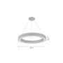 Κρεμαστό φωτιστικό LED 68W 3CCT (by switch on base) σε λευκή απόχρωση D:60cm (6073-60-WH)