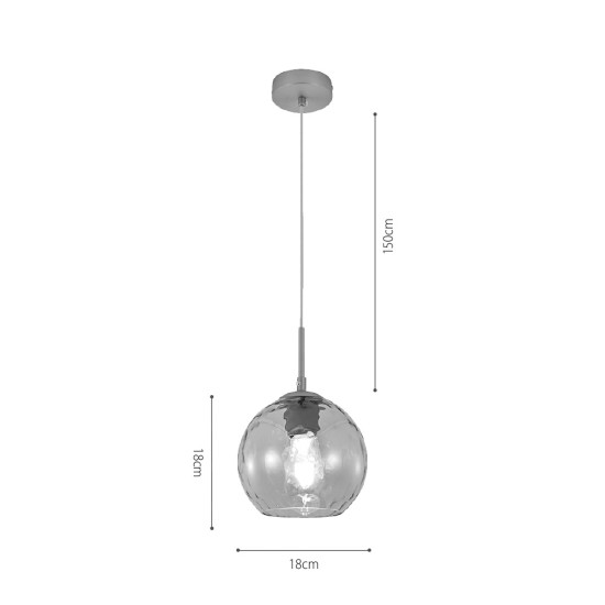 Κρεμαστό φωτιστικό από μελί γυαλί 1XE27 D:18cm (4039-B-Amber)